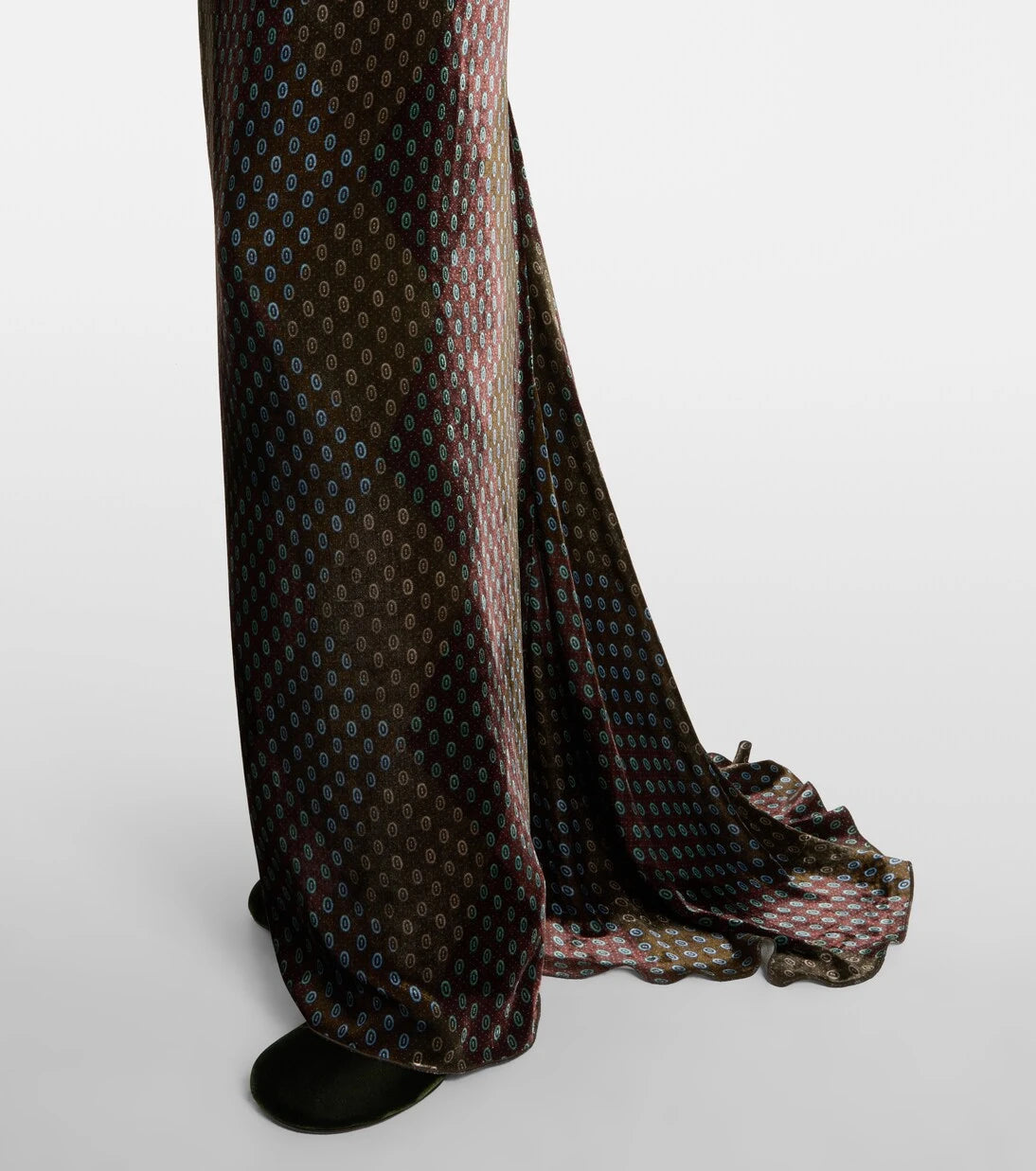 Dries Van Noten - Printed satin maxi skirt