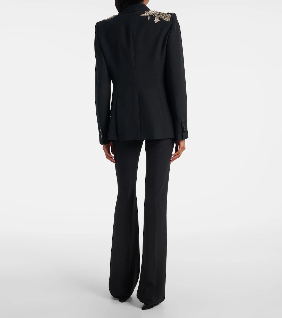 McQueen - Embellished crepe blazer