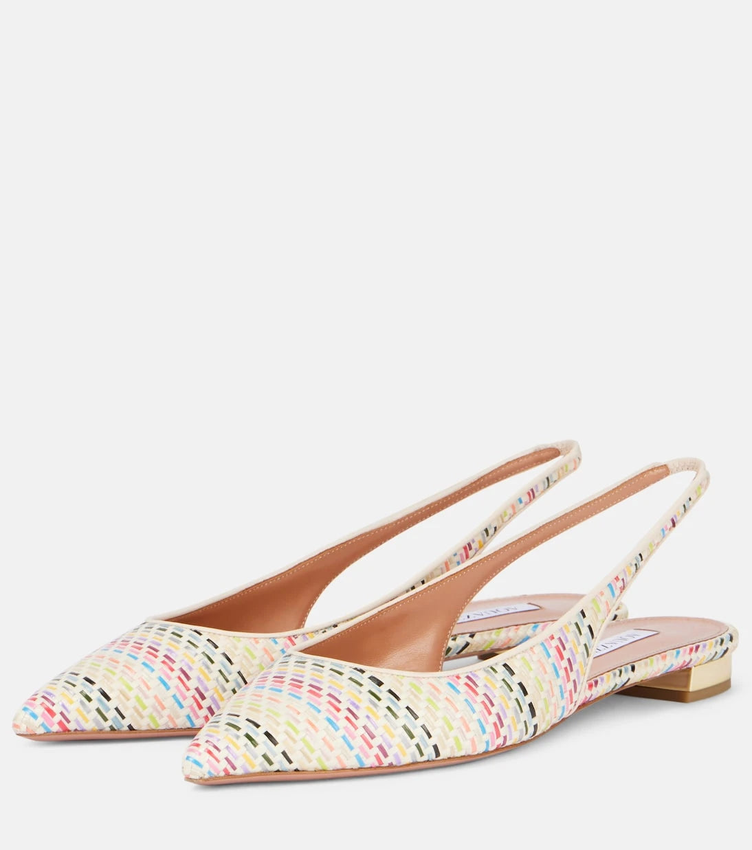 Aquazzura - Purist Sling woven slingback flats