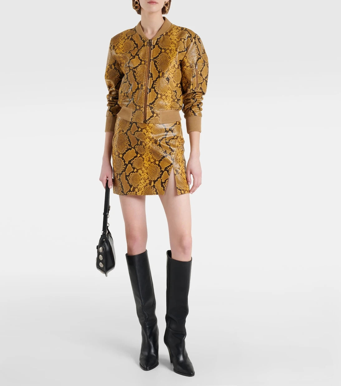 Isabel Marant - Cerem snake-effect leather bomber jacket