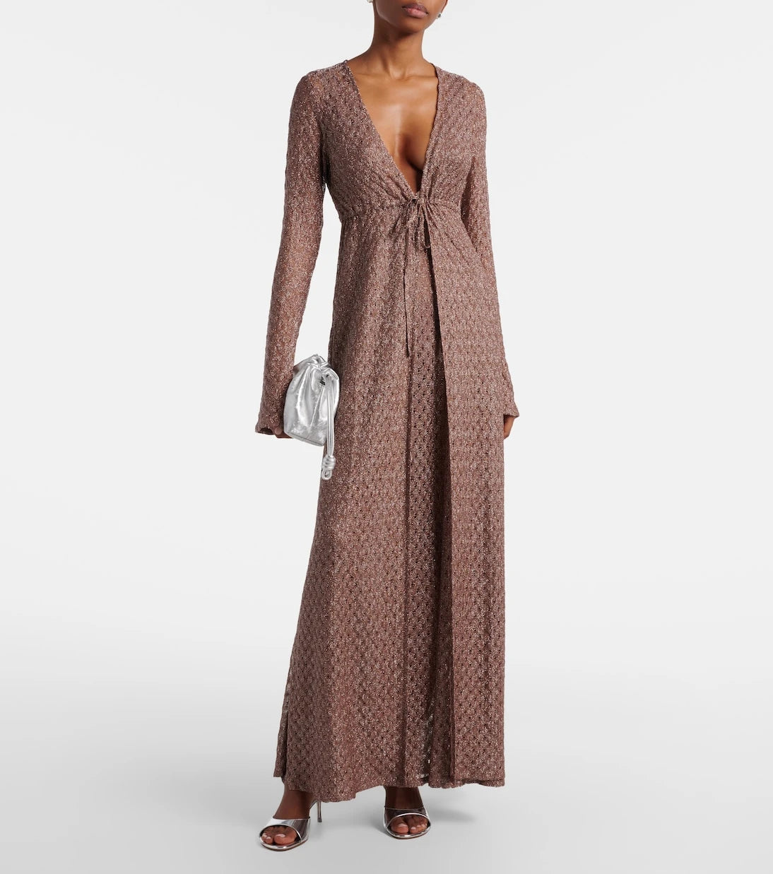 Missoni - Open-knit lamé beach cover-up