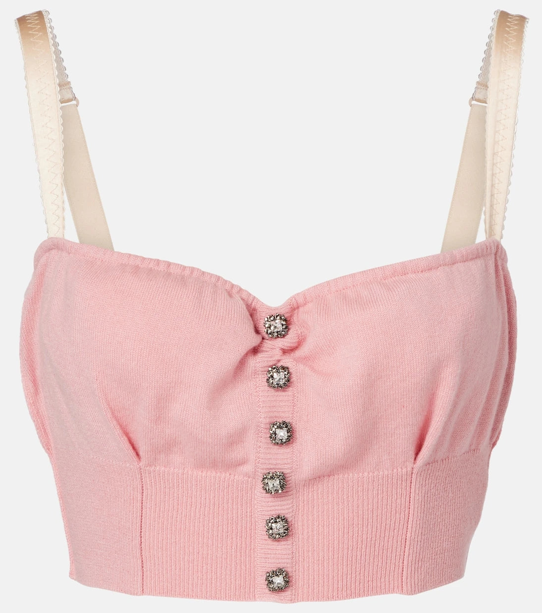 Dolce&Gabbana - Embellished cropped silk-blend crop top