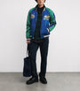 Polo Ralph Lauren Blue Satin Embroidered Bomber Jacket