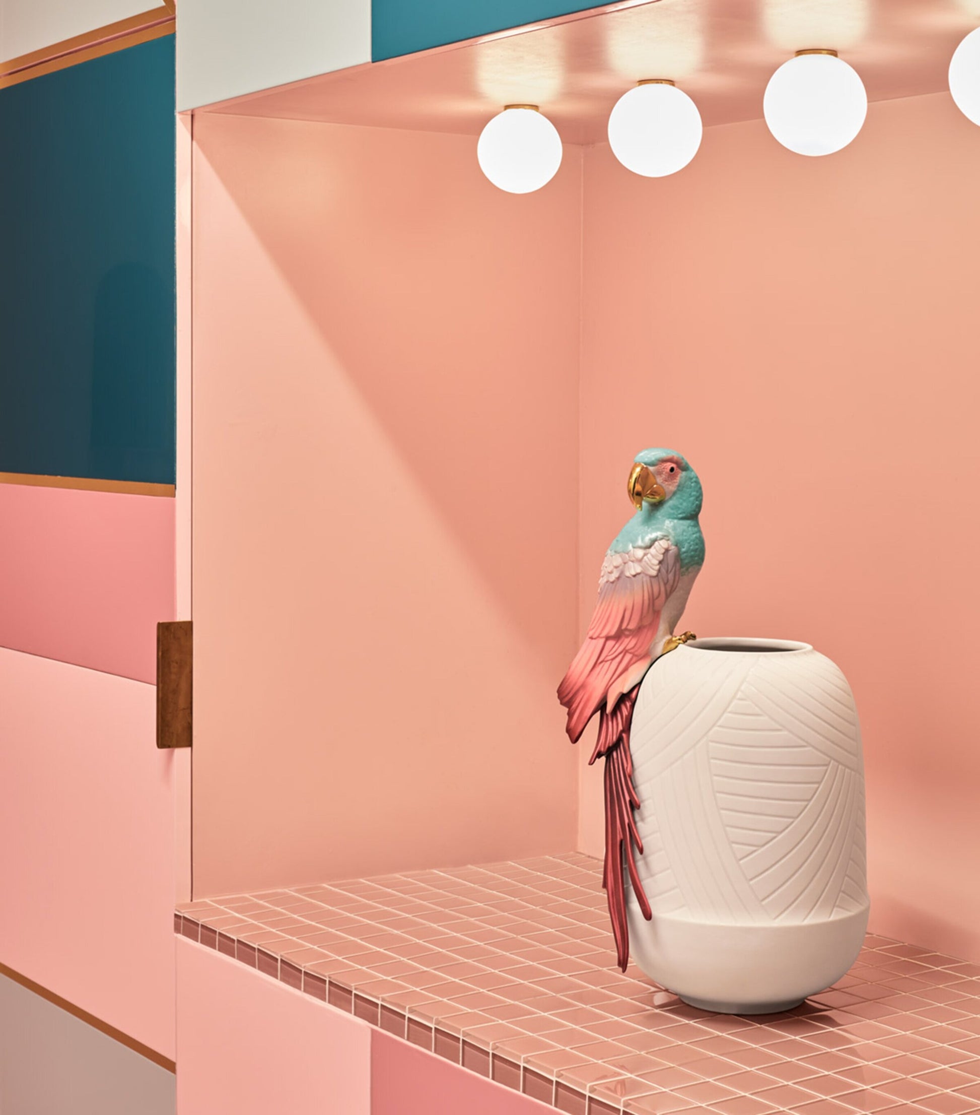 Lladró Porcelain Macaw Vase (56cm)