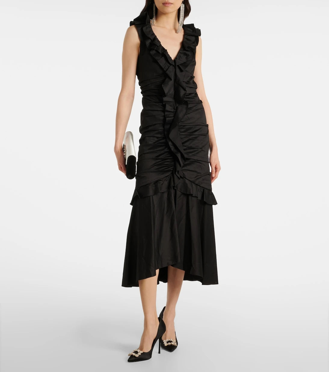 Carolina Herrera - Ruffled cotton-blend midi dress