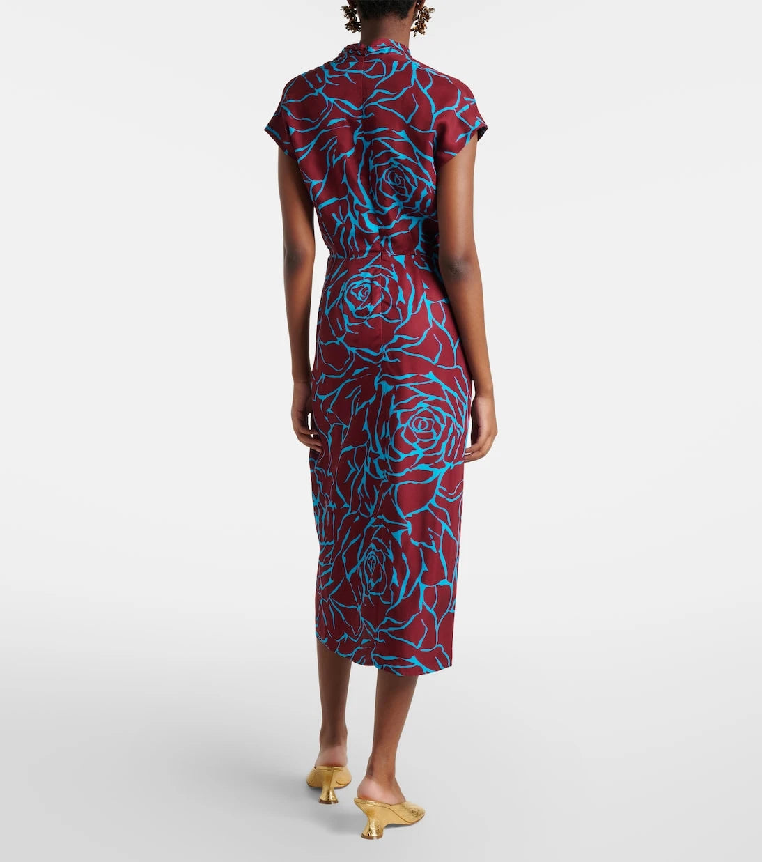 Dries Van Noten - Printed satin midi dress