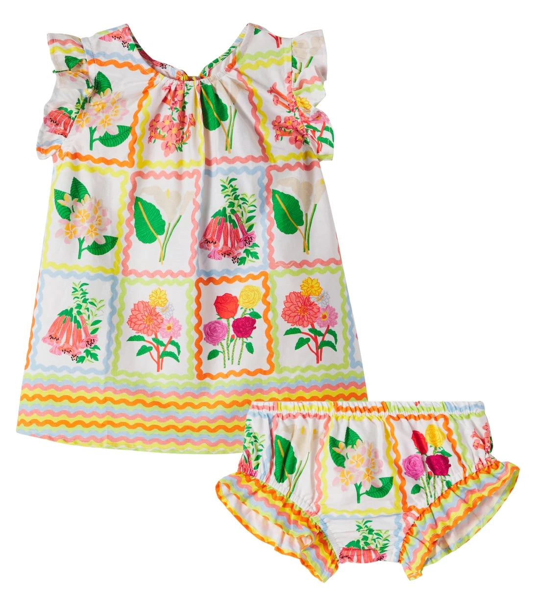 Fábula - Baby cotton dress and bloomers set