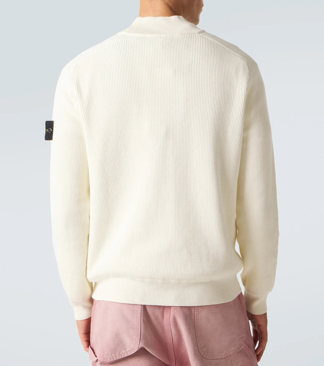 Stone Island - سترة قطنية بنصف سحاب بتصميم بوصلة