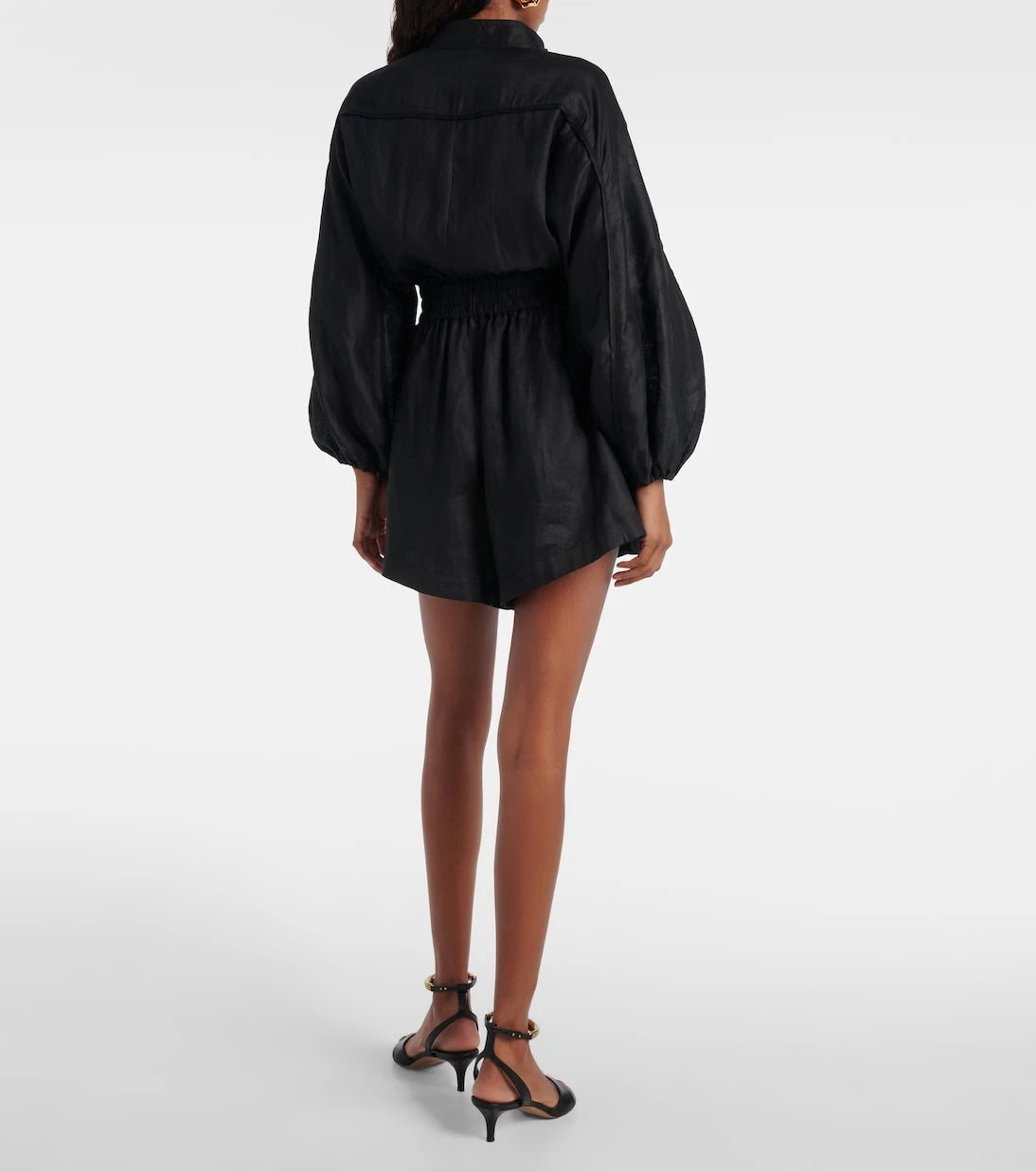 Zimmermann - Belted linen playsuit
