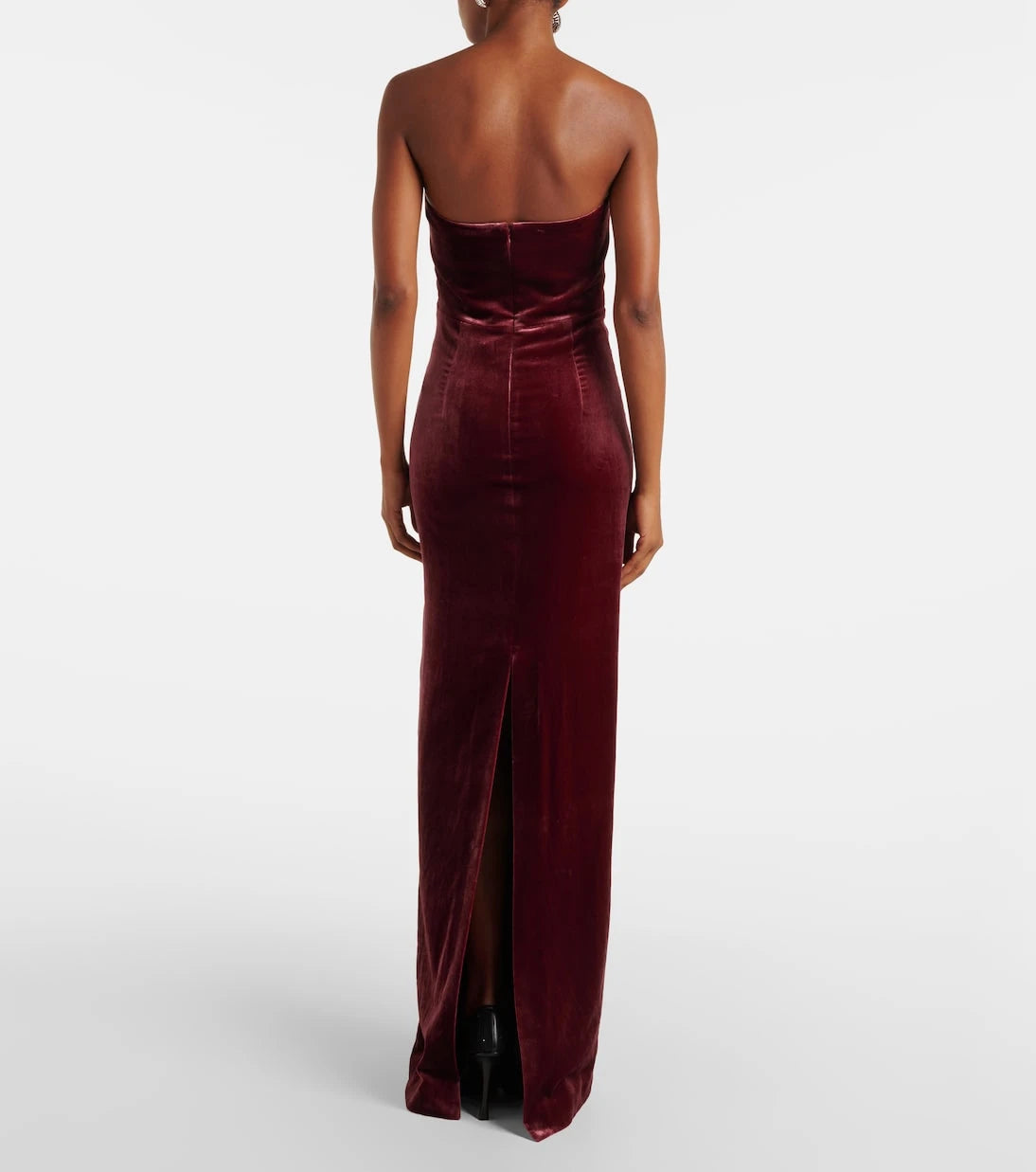 Roland Mouret - Embellished velvet bustier gown