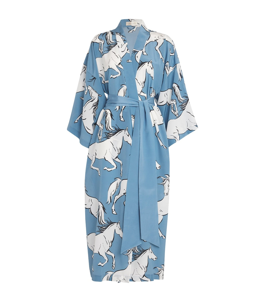 Blue Silk Amaya Cordelia Robe