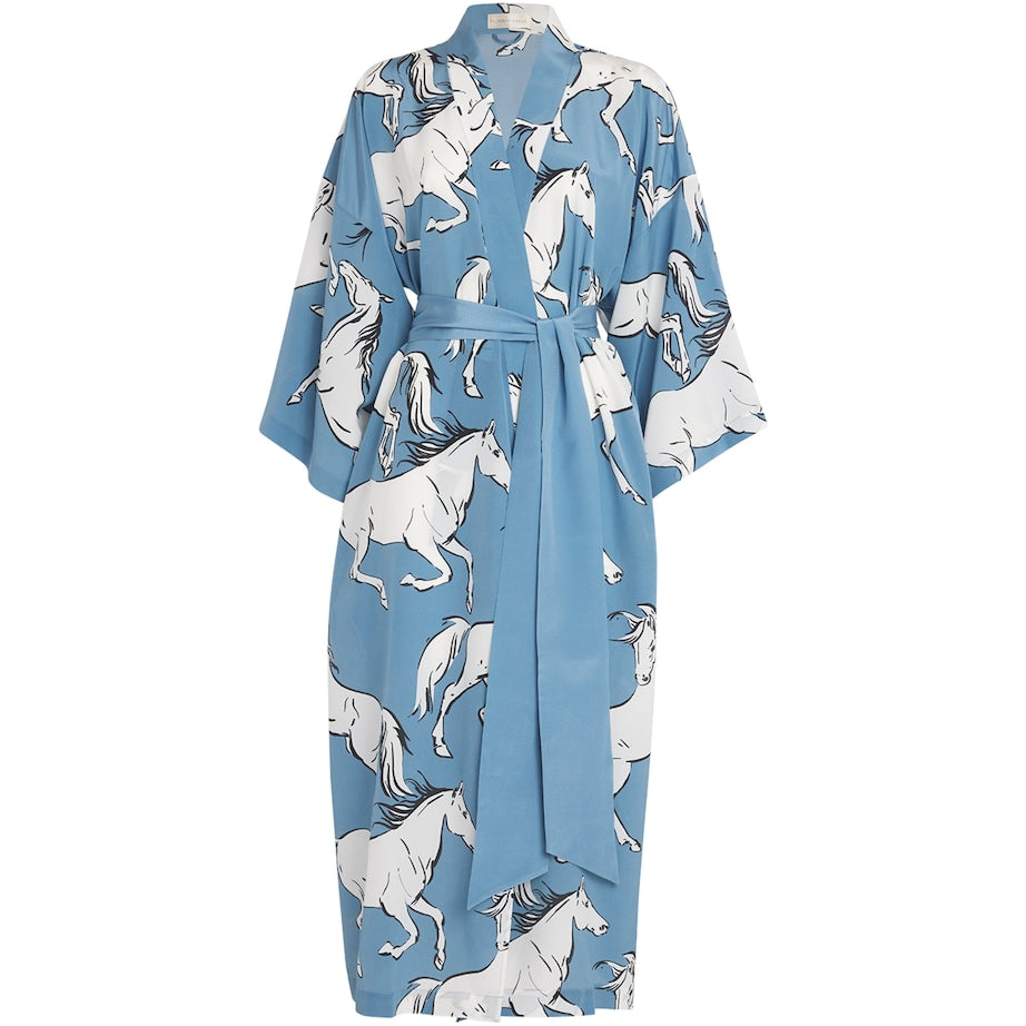 Blue Silk Amaya Cordelia Robe