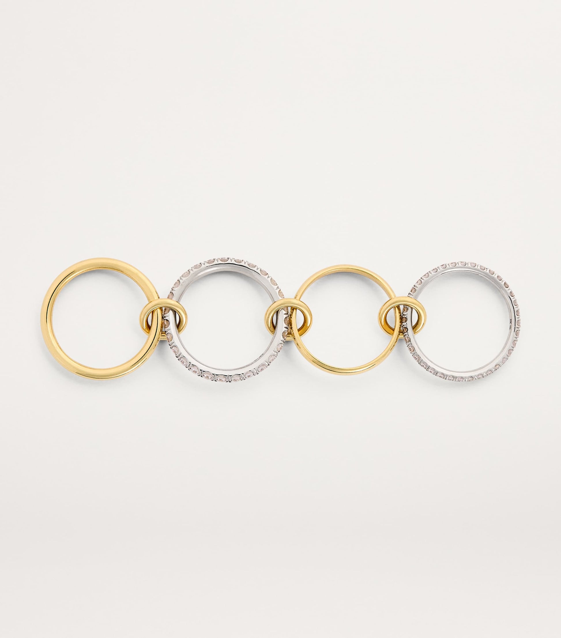 Mixed Gold and Diamond Halley Ring