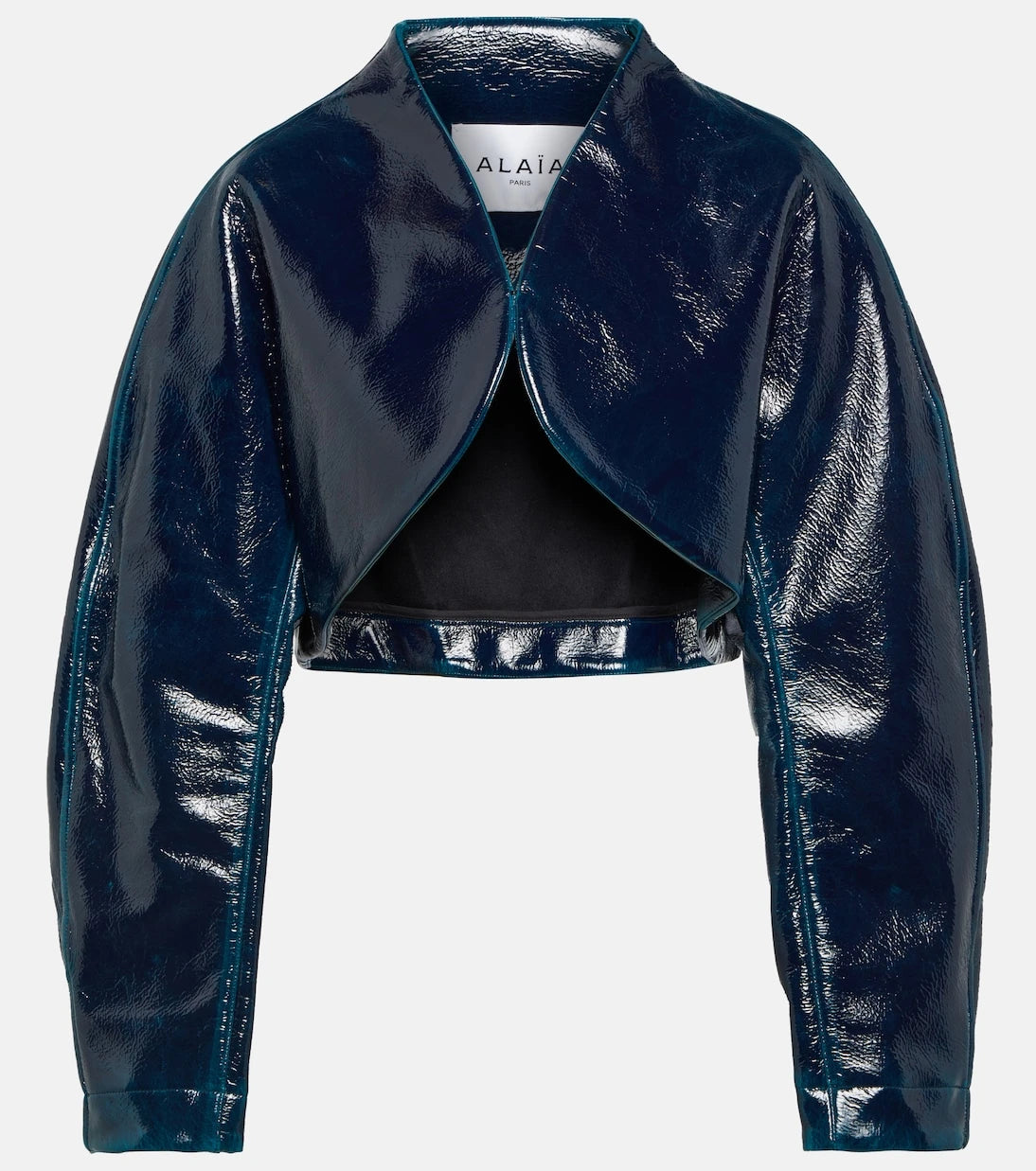 Alaïa - Coated wool cropped jacket