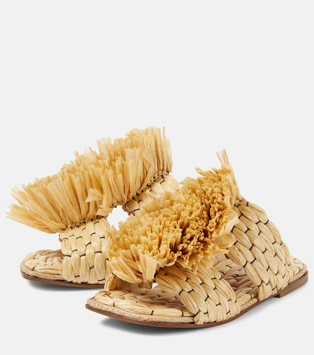 Dries Van Noten - Raffia espadrille slides