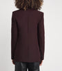 Victoria Beckham Burgundy Twill Peak-Lapel Blazer