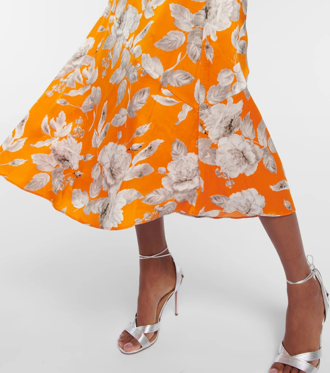 Erdem - Griselda floral satin midi skirt