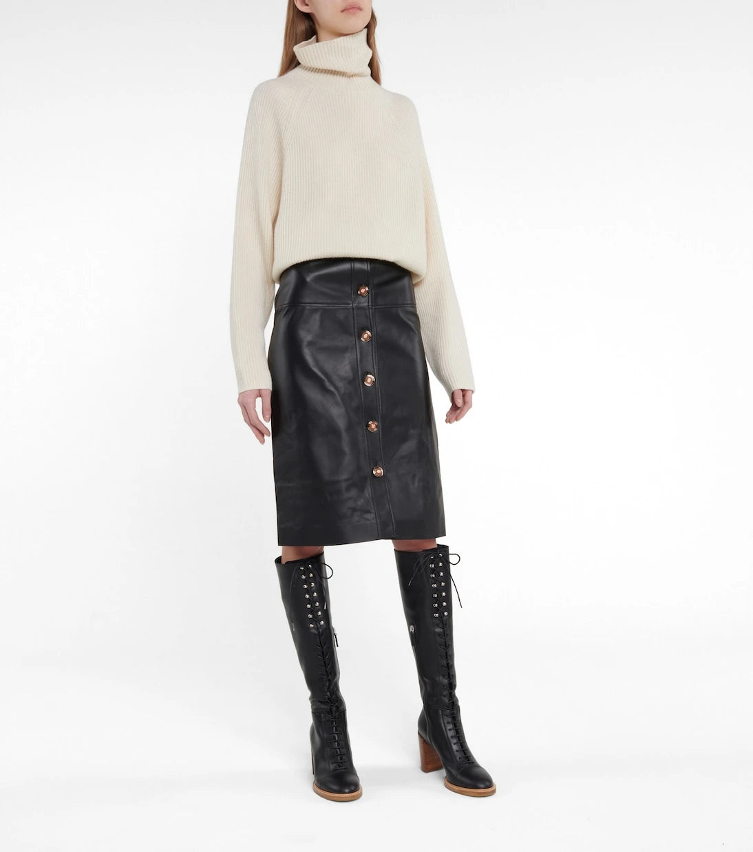 Gabriela Hearst - Anna leather midi skirt