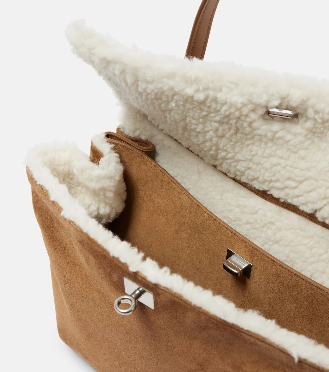 Balenciaga - Rodeo Large shearling-lined suede shoulder bag