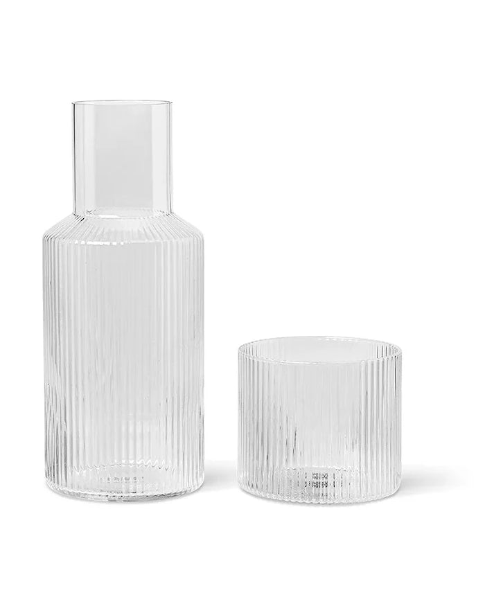 ferm LIVING Ripple Small Carafe Set 500/200 ml Karaf ve Bardak Seti