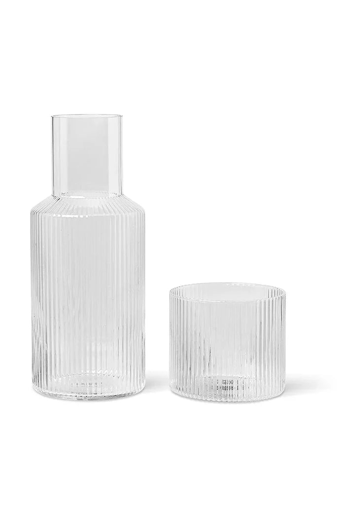 Гарафа с чаша ferm LIVING Ripple Small Carafe Set 500/200 ml