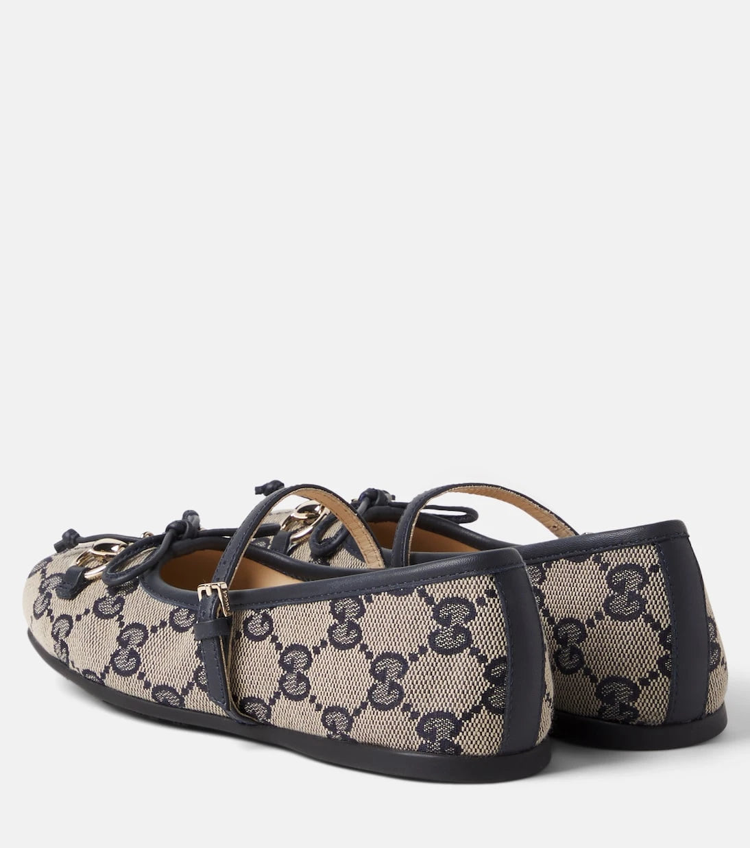 Gucci Kids - Horsebit GG Canvas ballet flats