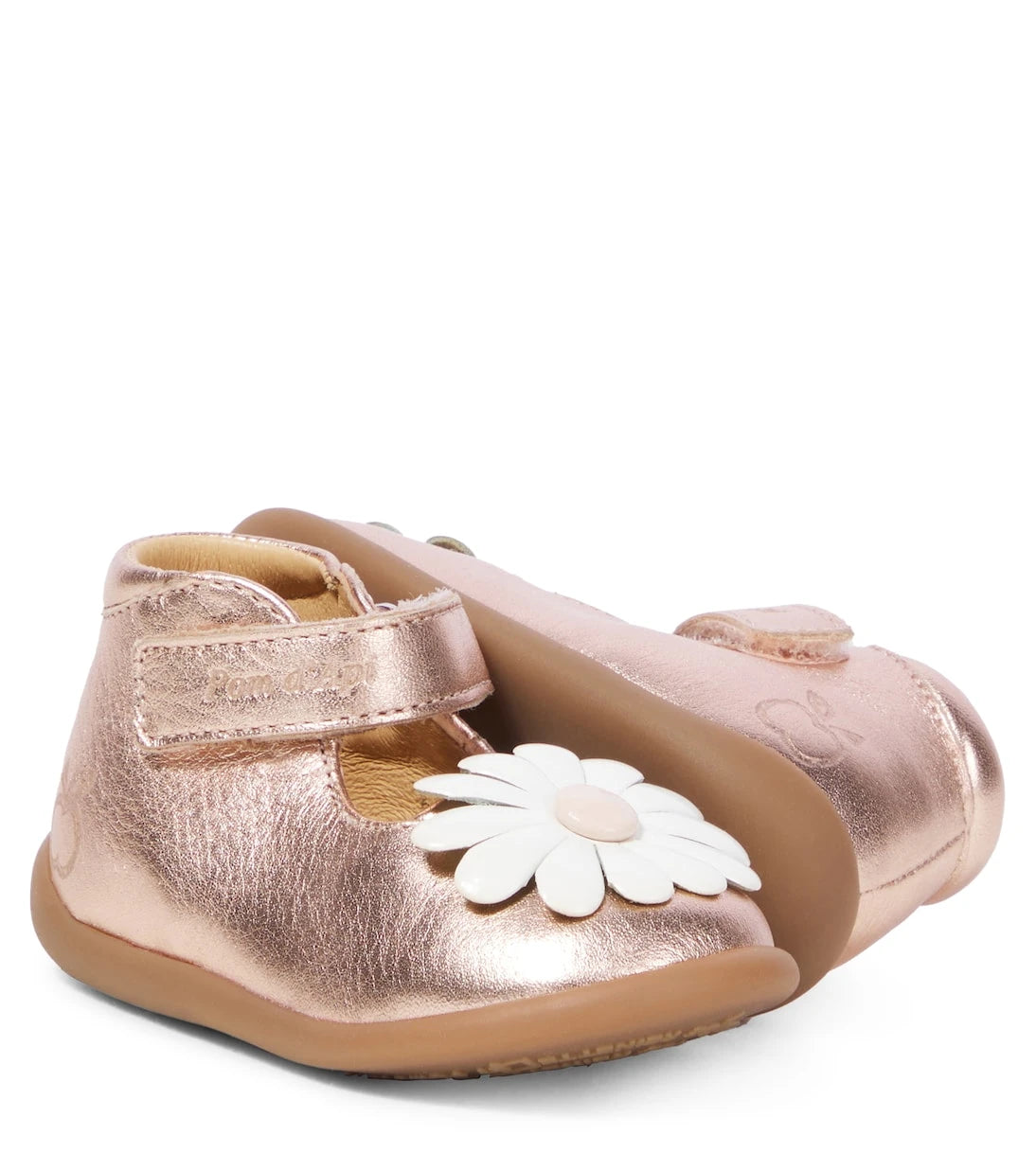 Pom d'Api - Baby Stand-Up Daisy metallic leather sandals