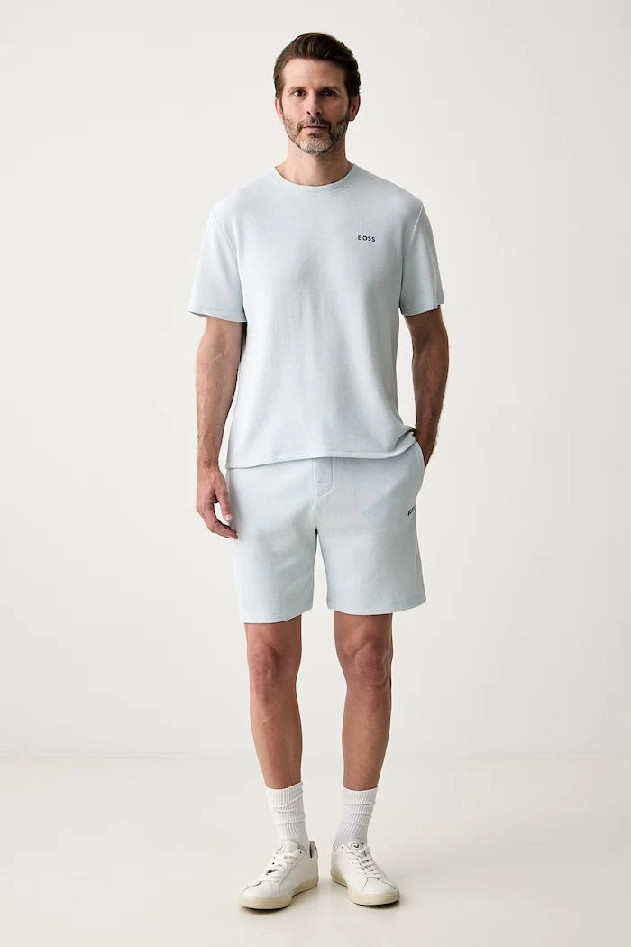 BOSS Erkek Pamuklu Ev Tipi Kısa Şort Waffle Shorts