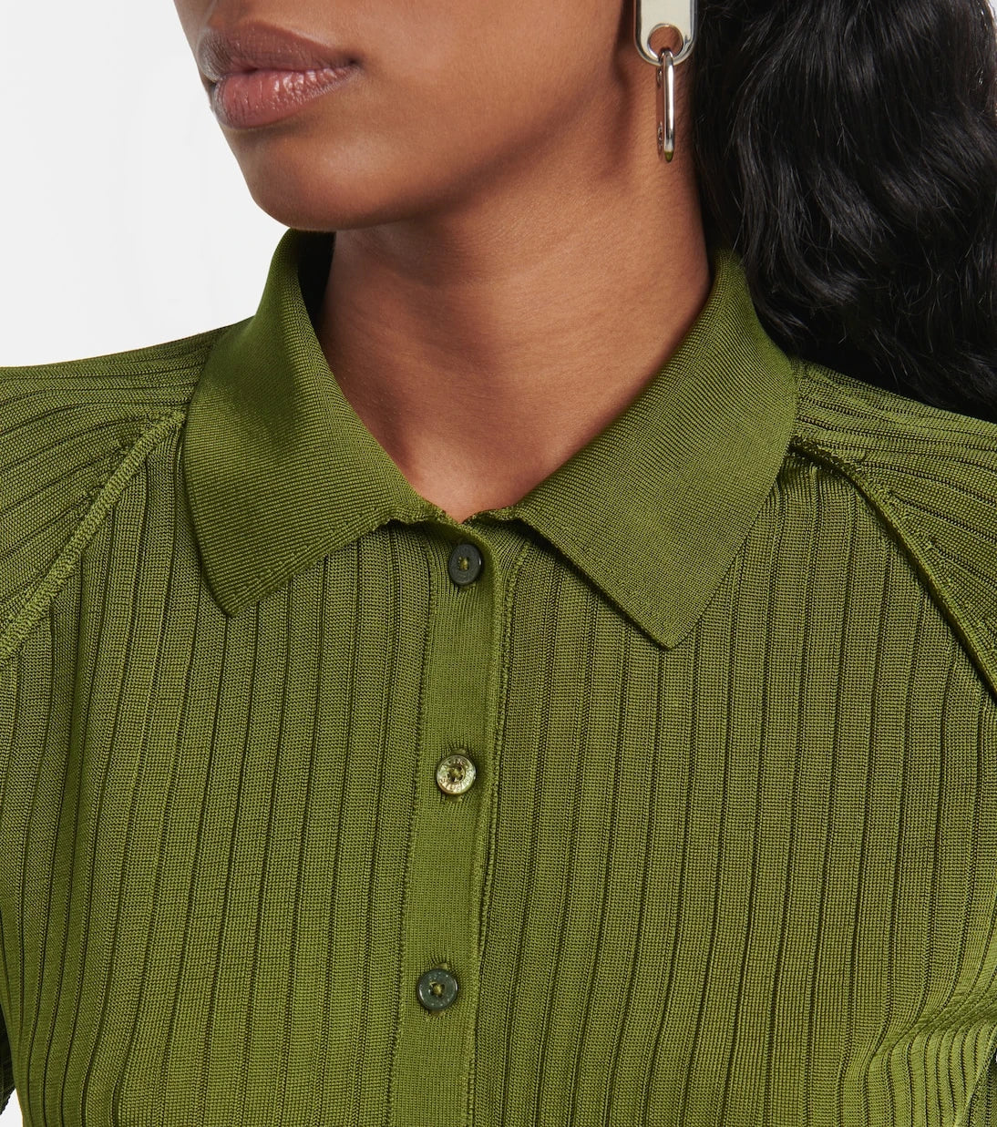 Acne Studios - Ribbed-knit polo shirt