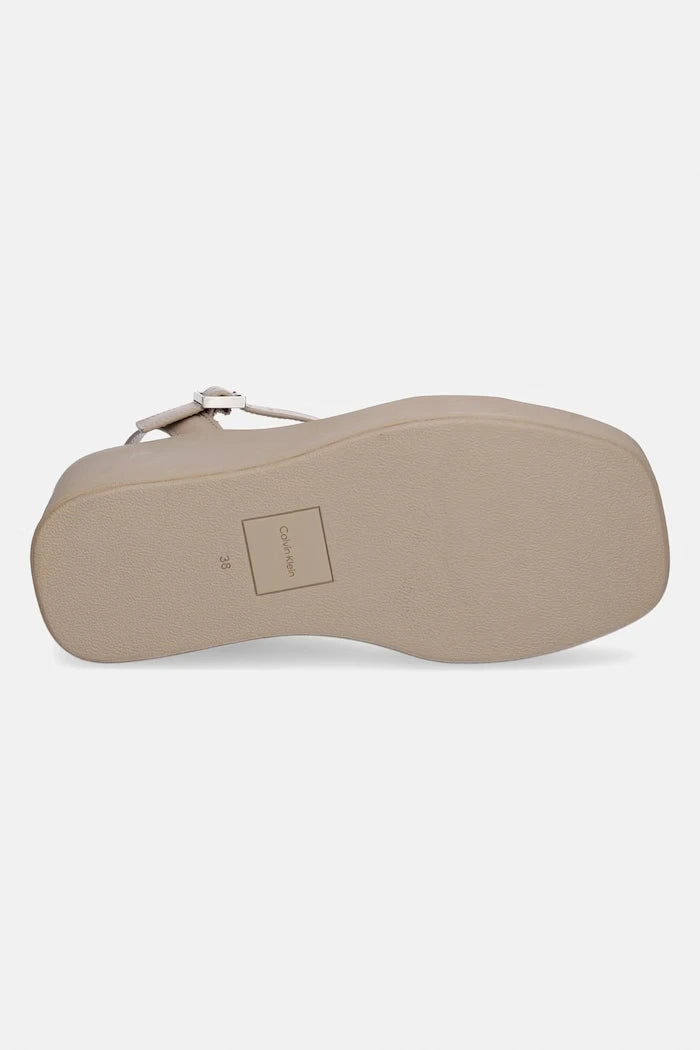 Calvin Klein kama topuklu sandalet ayakkabı WEDGE 70 SNDL WEBBING LTH