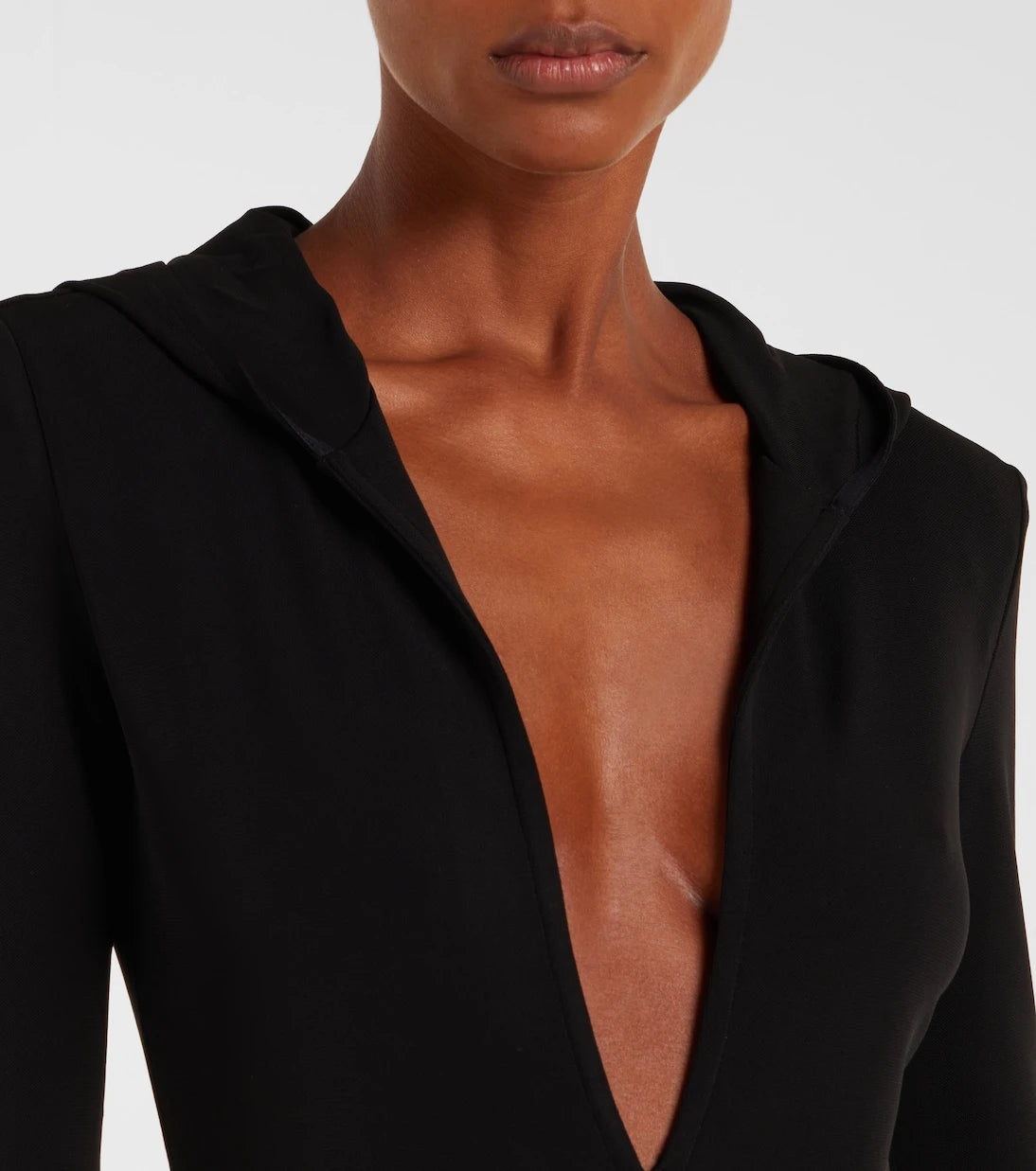 Mugler - Hooded jersey bodysuit