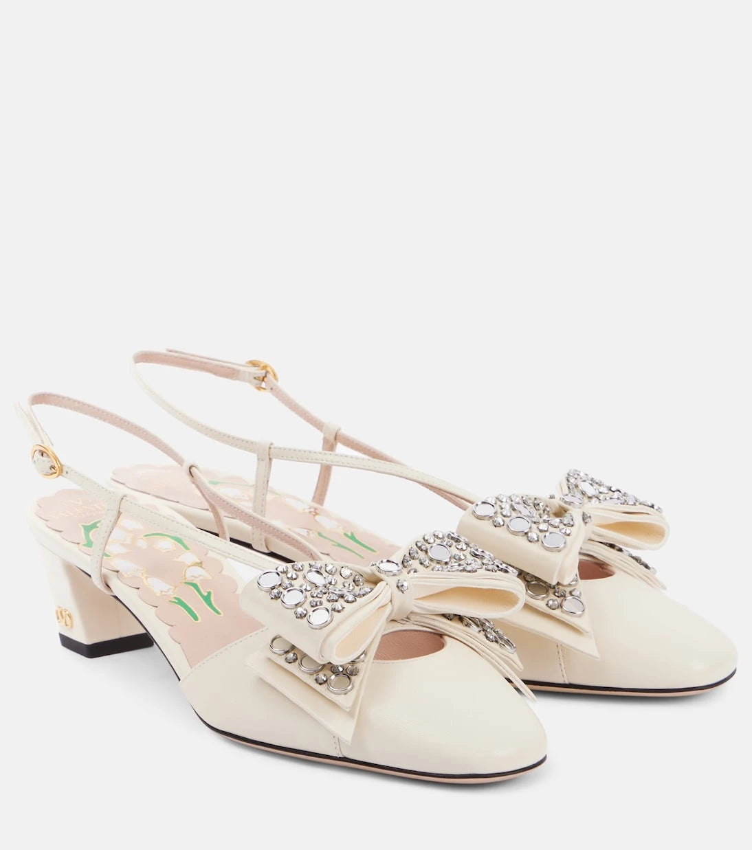 Valentino Garavani - Bowow 45 embellished slingback pumps