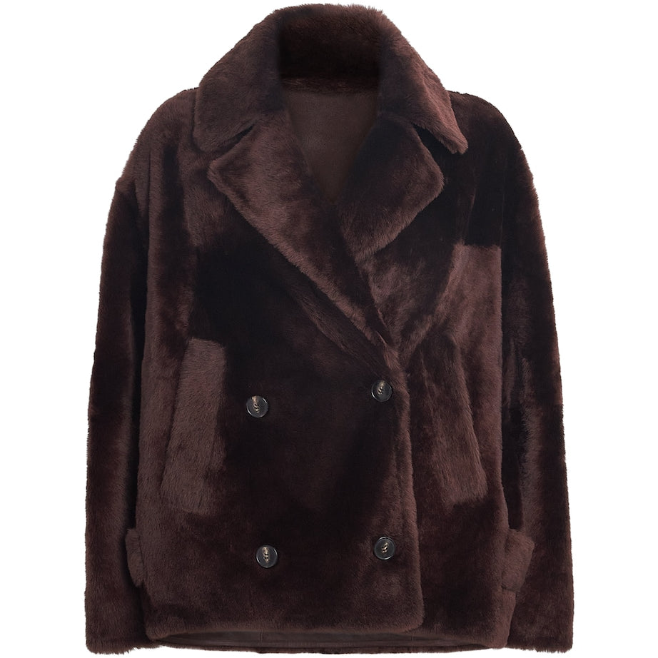 Yves Salomon Red Lacon Lambskin Jacket