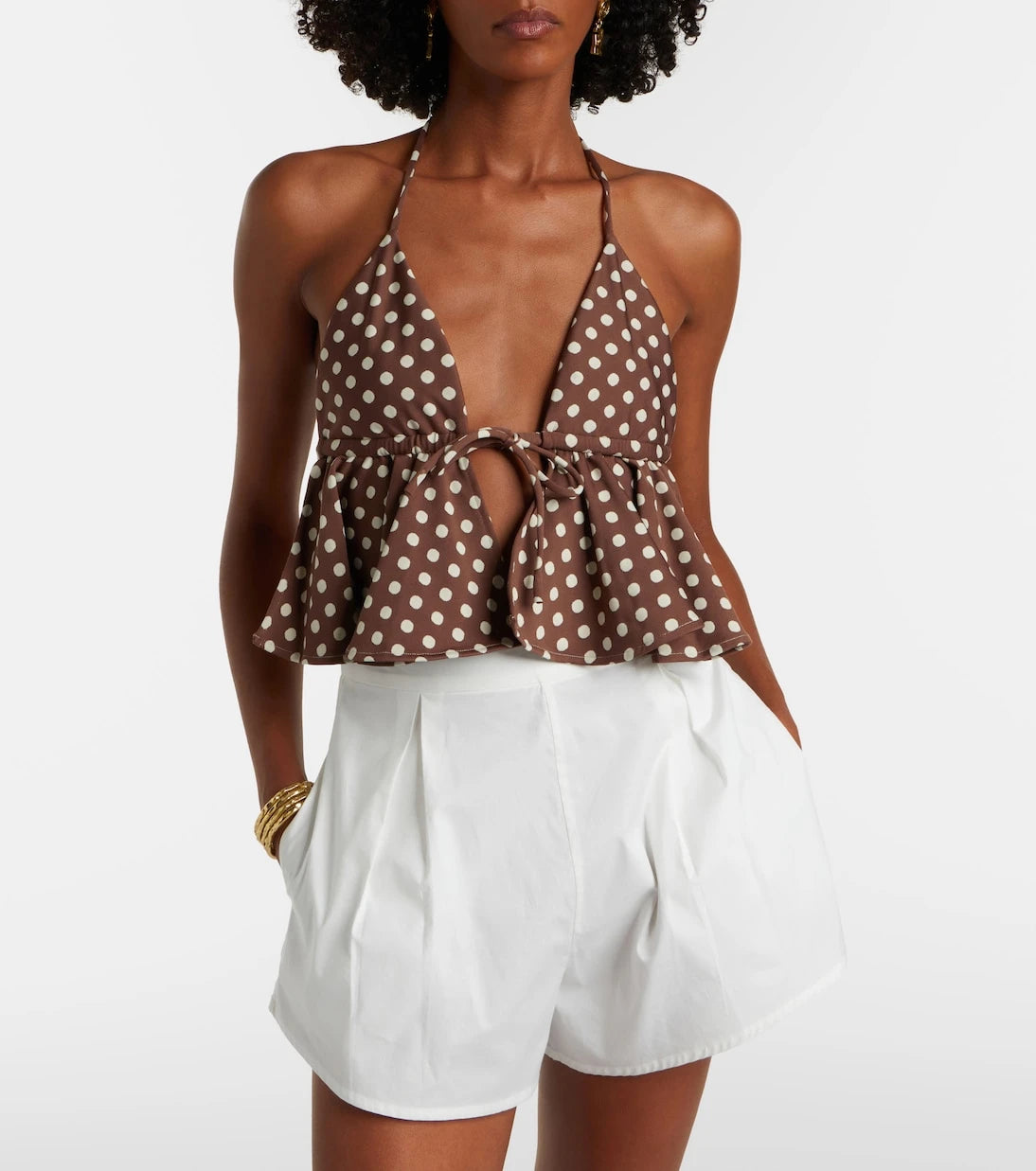 Montce - Emma ruffled polka-dot top