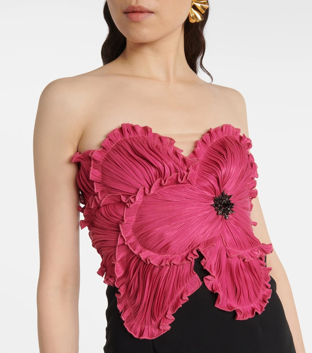 Costarellos - Callula crystal-embellished bustier dress
