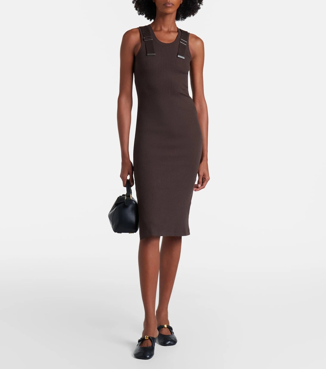 Loewe - Ribbed-knit cotton-blend midi dress