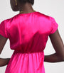Pink Silk V-Neck Diva Maxi Dress