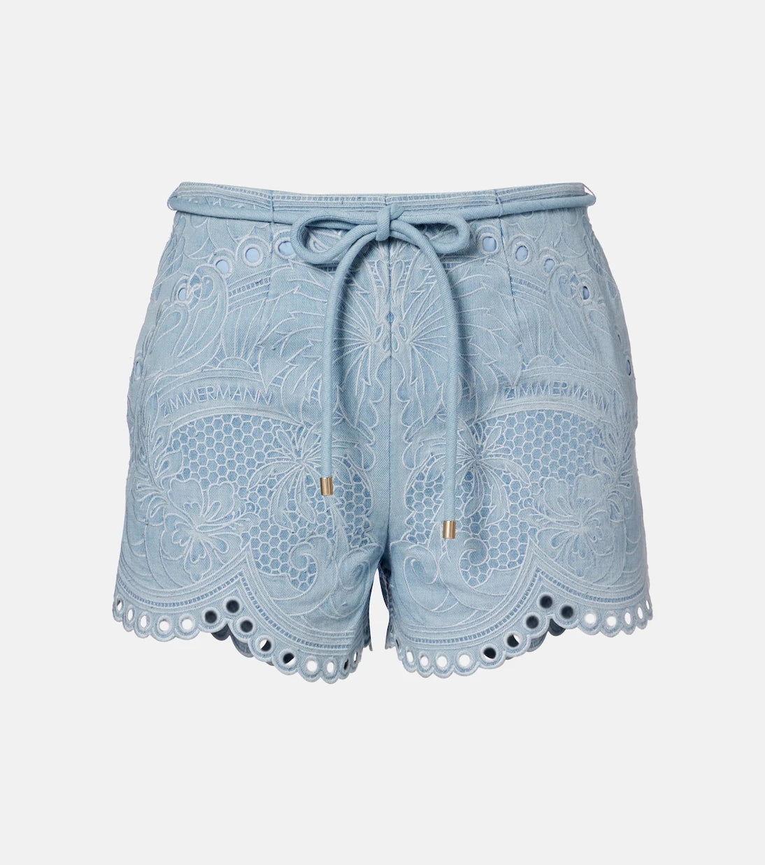 Zimmermann - Daylight floral embroidered cotton shorts