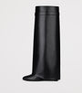 Givenchy Black Leather Shark Lock Knee-High Boots 90
