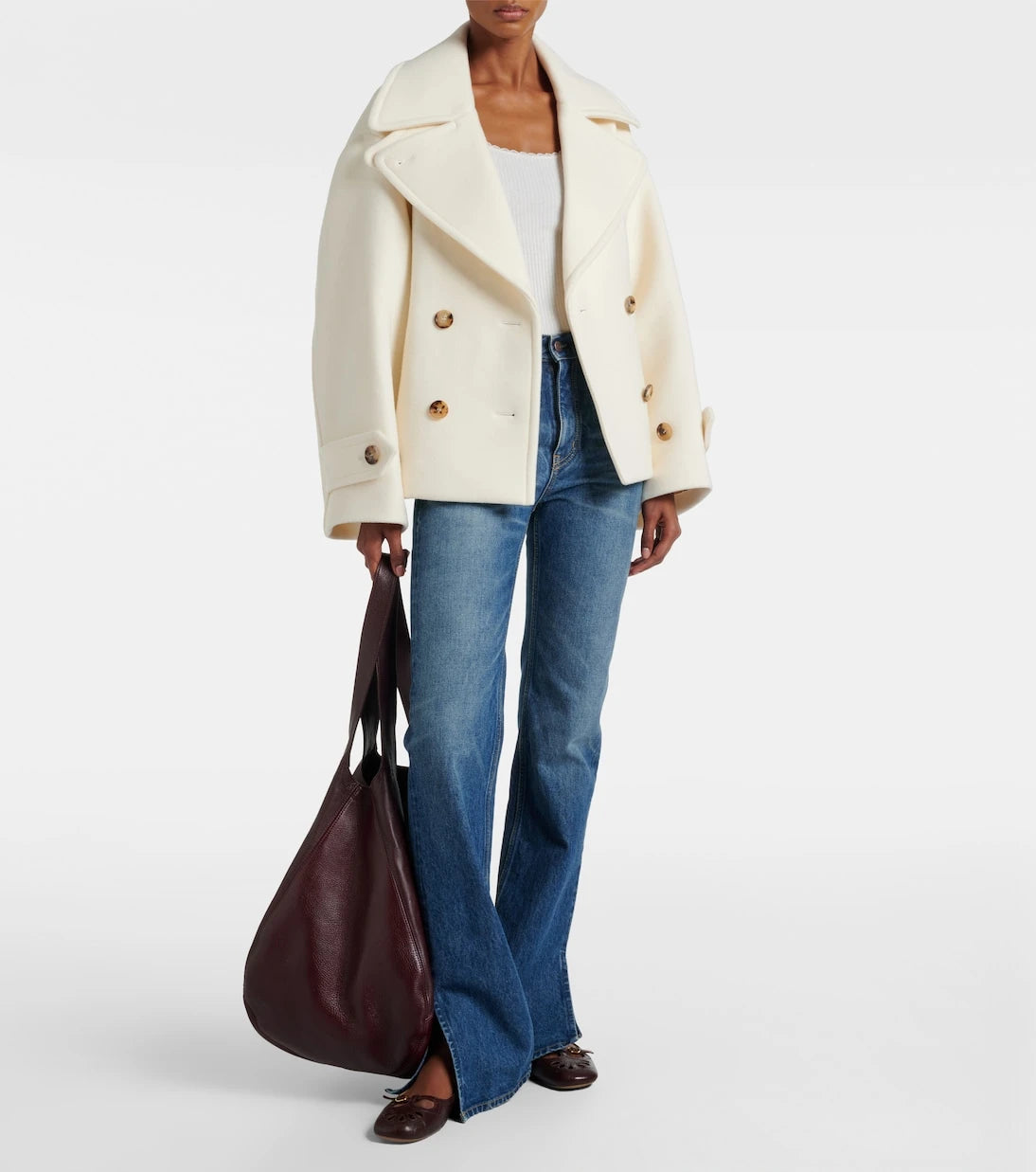 Chloé - Lace-trimmed ribbed-knit cotton T-shirt