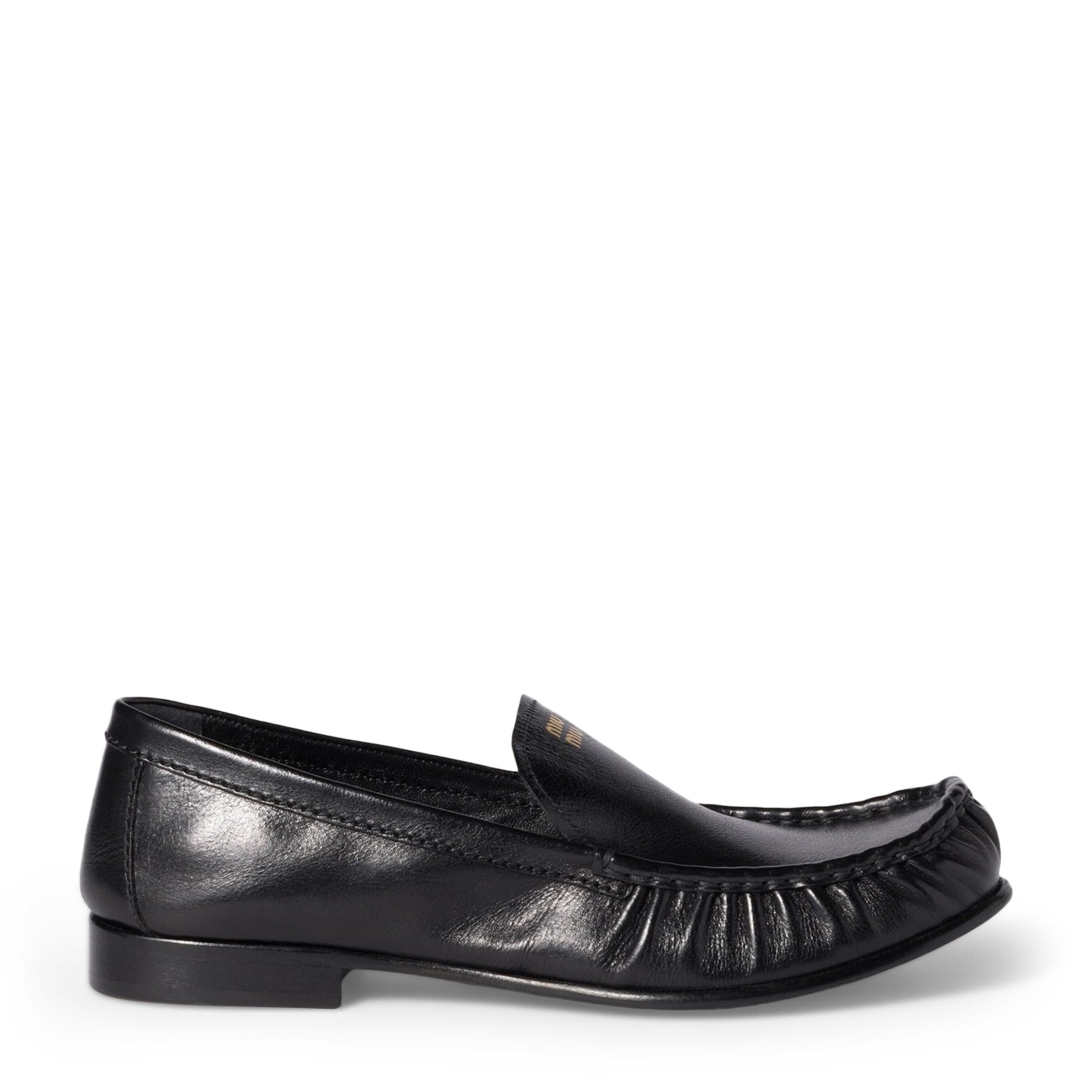 Black Buffalo Leather Loafers