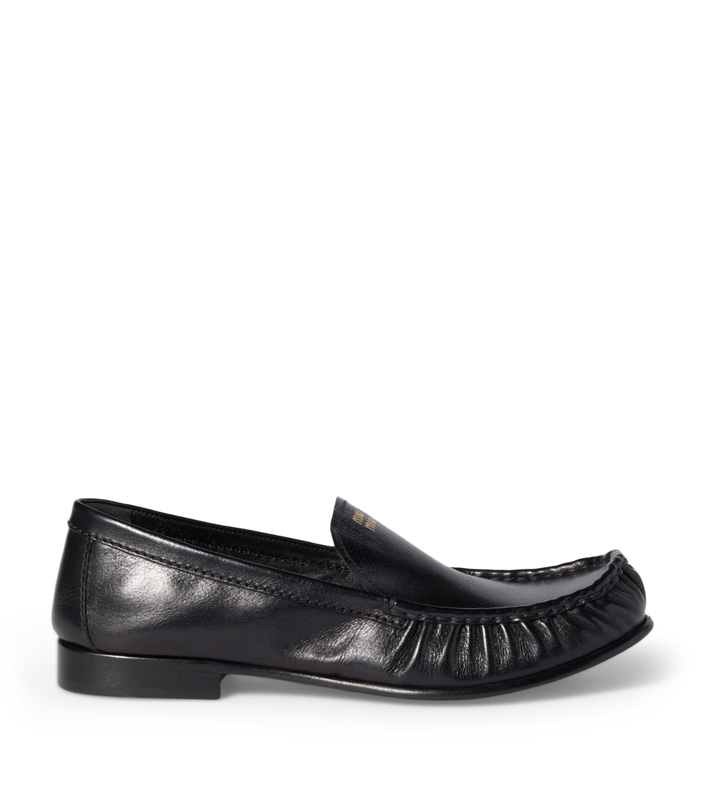 Black Buffalo Leather Loafers