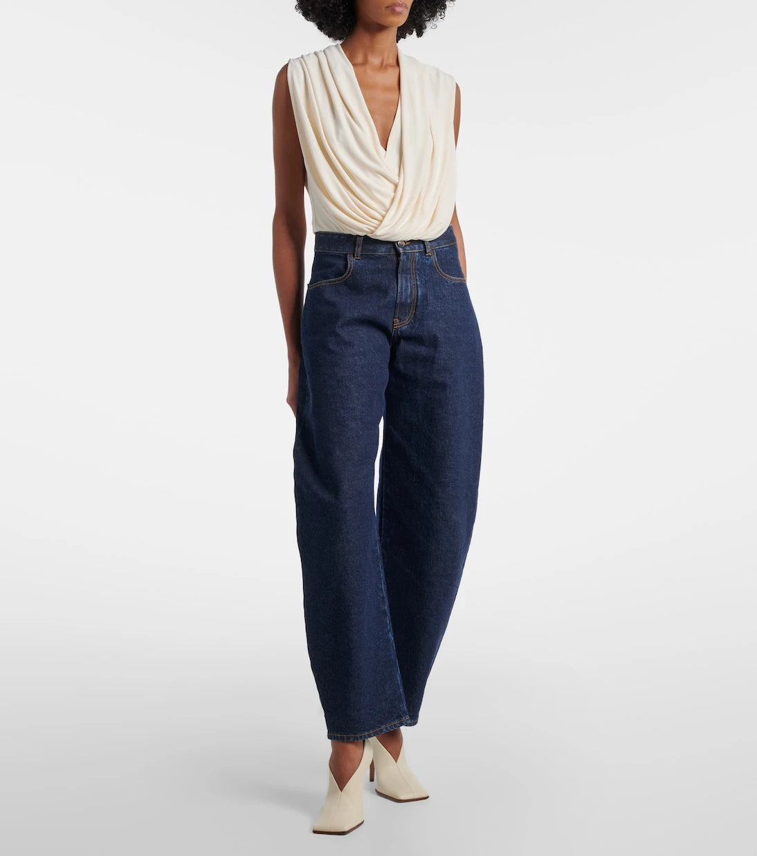 Alaïa - Draped hooded jersey bodysuit