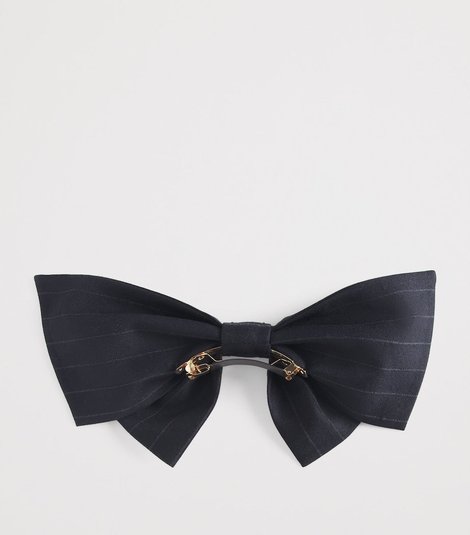 Crystal-Embellished Hair Bow NAVY BLUE