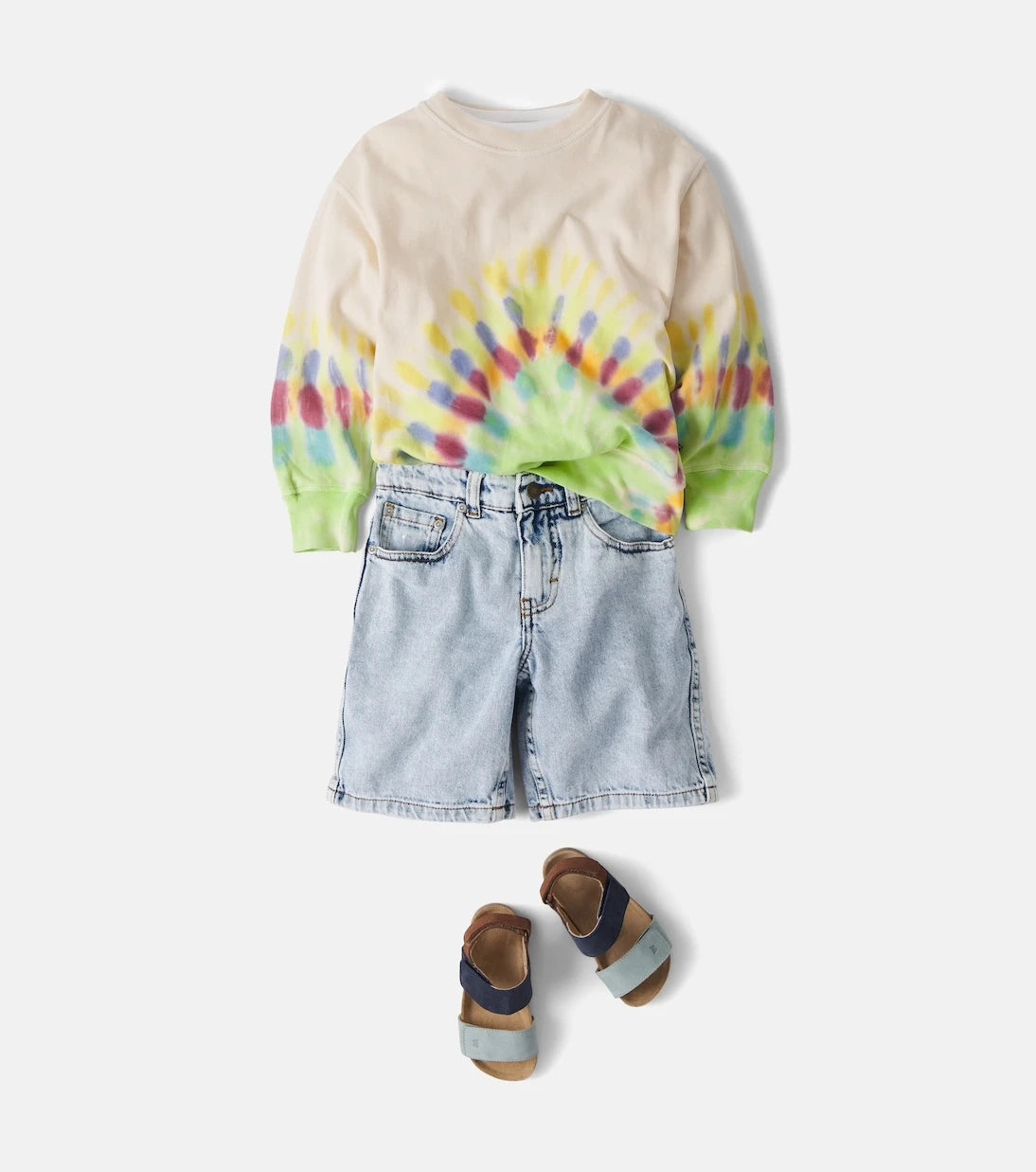 Molo - Art faded denim shorts