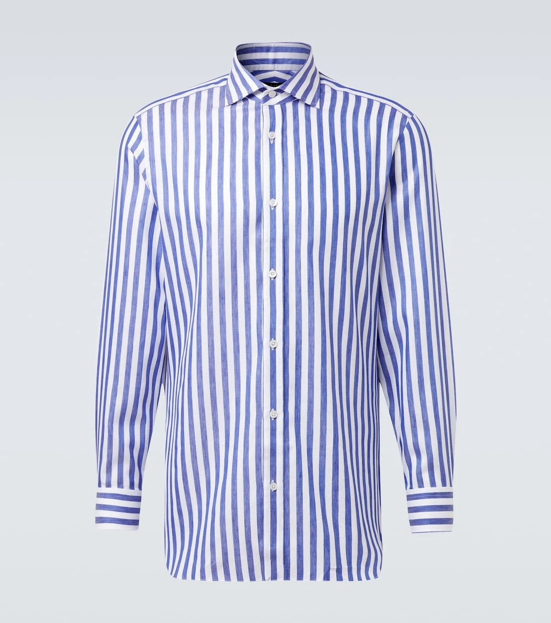 Dunhill - Bengal stripe cotton and linen shirt