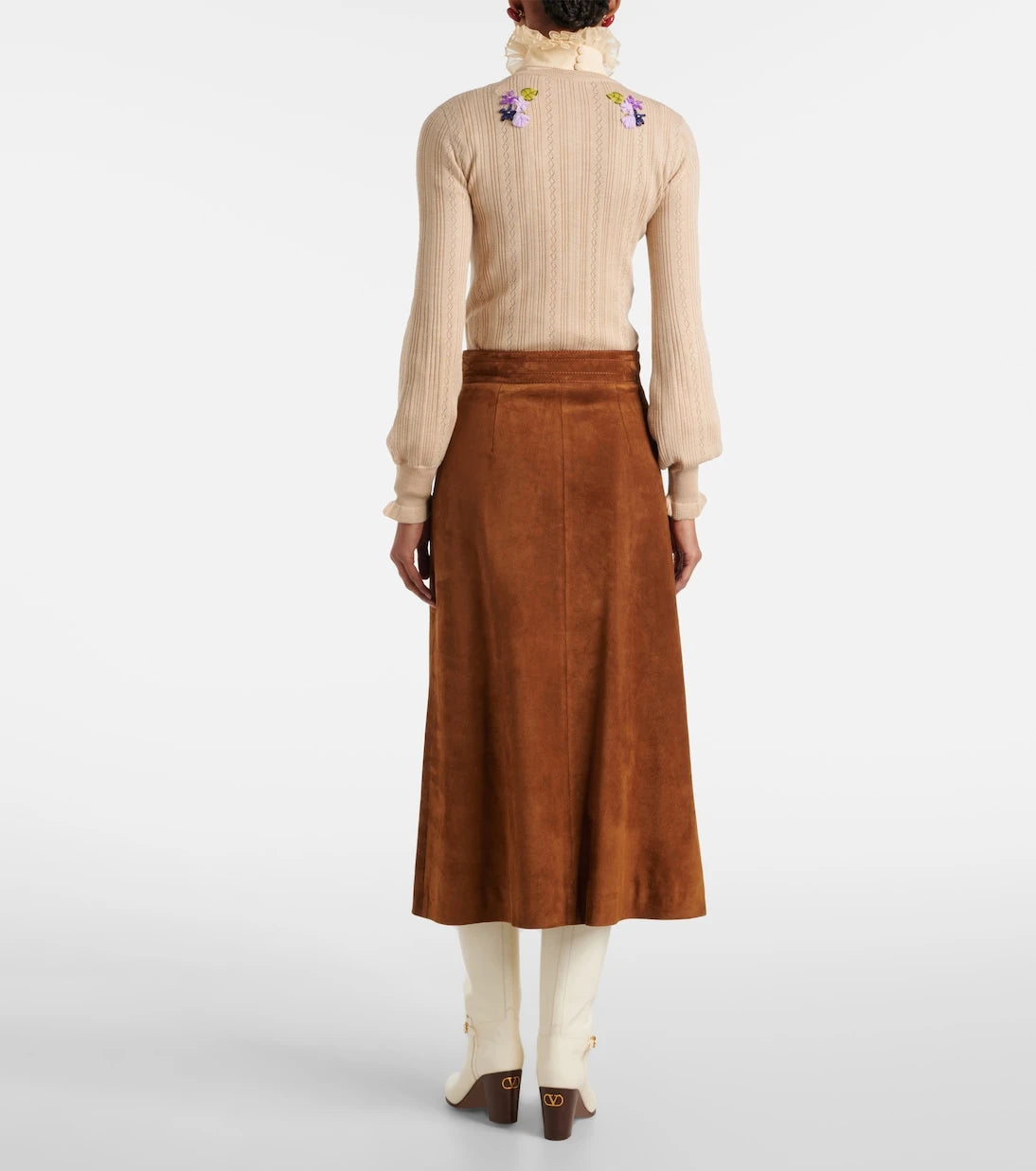 Valentino - Embroidered virgin wool cardigan