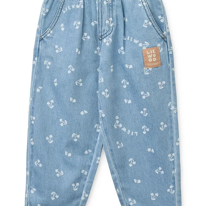 Liewood дънки loose за деца Borris Light Printed Denim Pants