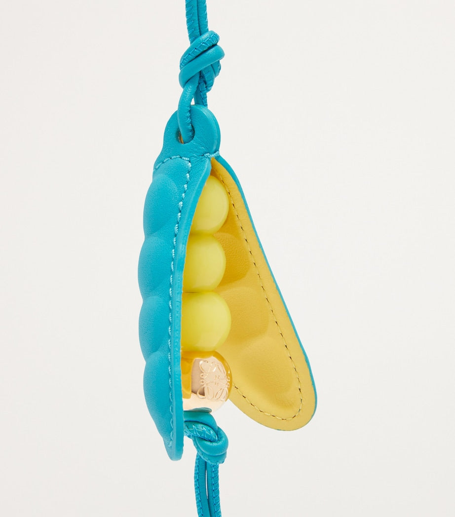 Turquoise Leather Pea Pod Charm