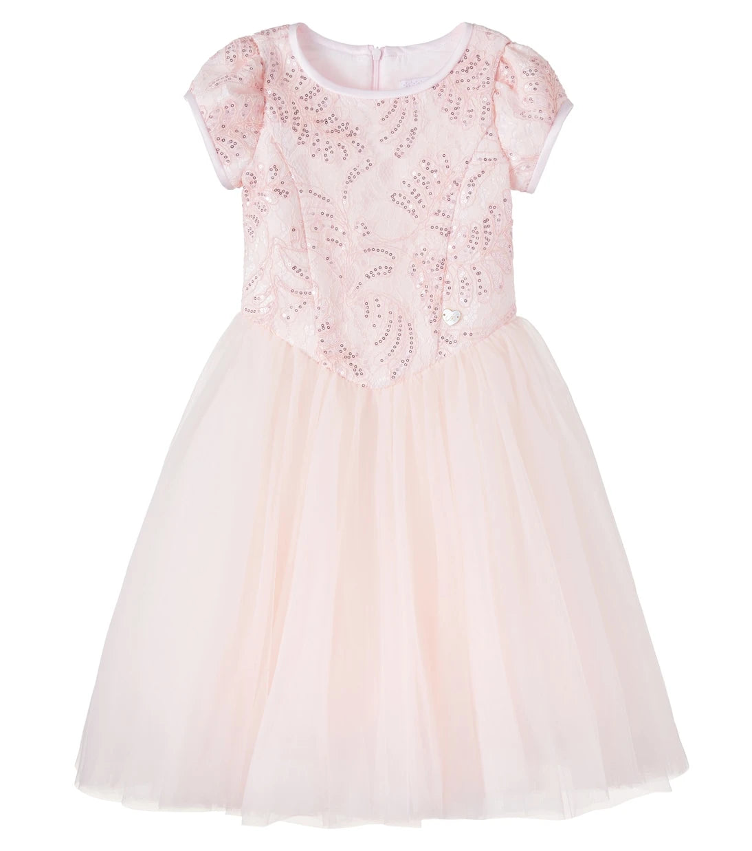 Monnalisa - Sequined lace-trimmed tulle dress